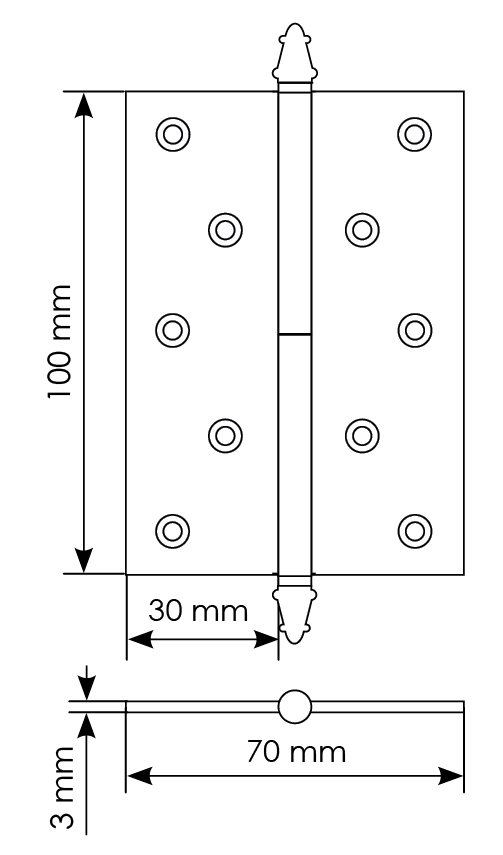 MB 100X70X3 AB Античная бронза